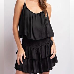 Eesome Black Ruffled Sleeveless Dress ON SALE TODAY!!!